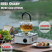 ISSI Diary เตากลางแจ้งแคมป์ปิ้งขนาดเล็ก2800W ตัวจุดอิเล็กทรอนิคป้องกันแรงดันเกินพกพาได้แคมป์ปิ้งปิกนิก