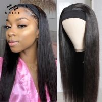 【YD】 Unice Hair Straight Headband Wig Human Wigs for African Affordable Glueless