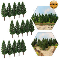 S7828 40pcs Model Pine Trees Artificial Trees Green 1:100 TT HO Scale Mini 7cm Model Railway Layout