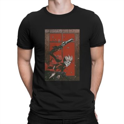 Vash The Stampede Classic-1 T-Shirts Men Trigun Awesome Cotton Tees Crewneck Short Sleeve T Shirt Graphic Clothes