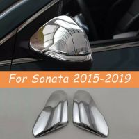 【car parts】สำหรับ Hyundai Sonata 2015 2019 ABS โครเมี่ยมฝาครอบกระจกมองหลังตัดฝาครอบกระจกมองข้าง