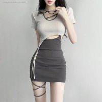 French tea pure desire sweet spicy small wind charge show thin waist short sleeve design feeling package buttocks female summer dress