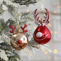 2pcs Christmas Balls Ornaments Bauble Pendant Elk Design Hanging Balls Mall Home Party Props For Christmas Tree Decorations U3