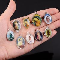 【CW】■♙☂  10 pieces/ Catholic style pendant medal mixed icon rosary connector hole religious