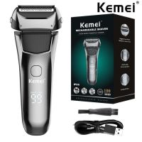 ZZOOI Kemei  KM-8512 Electric Shaver 3D Triple Blade Floating Razor Shaving Machine Washable USB Rechargeable LCD Beard Trimmer New