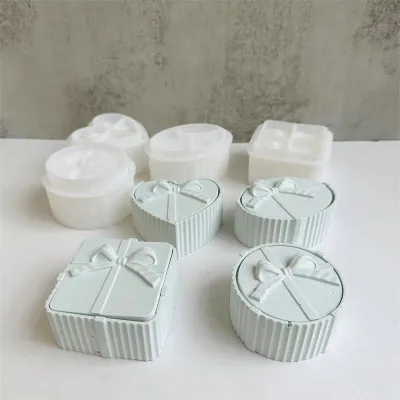 3D Square Drop Glue Plaster Handmade Home Decor Resin Molds Gift Storage Box Love Heart Oval
