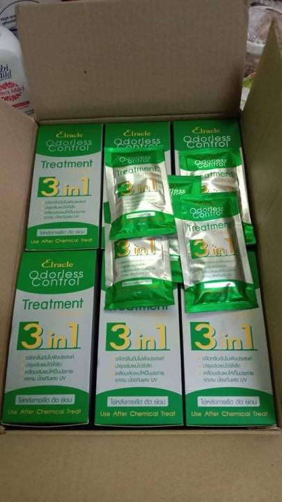 1-กล่อง-ทรีทเม้นไบโอ-สีเขียว-24ซอง-elracle-odorless-control-treatment-green-bio-แท้100