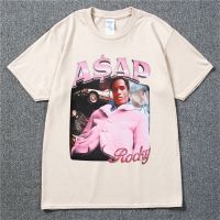 Asap Rocky Portrait Graphic Aesthetics Tshirts Hip Hop Cotton Loose Couple Tshirt Harajuku