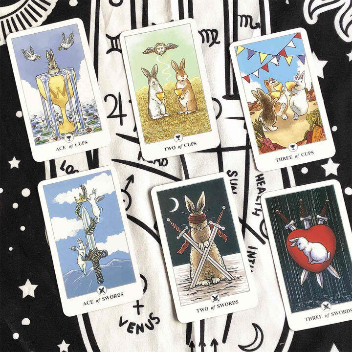 กล่องดีบุกไพ่ทาโรต์-lunalapin-rabbit-tarot-card-พร้อมหนังสือคู่มือกระดาษ-ขนาดพกพา10-3x6cm-การ์ดทำนาย-คู่มือฉบับภาษาอังกฤษ-ไพ่ยิปซี-ไพ่ออราเคิล-ไพ่ทาโรต์-ไพ่ยิบซี-ไพ่ทาโร่ไทย-ไพ่ทาโร่-cat-everyday-witc