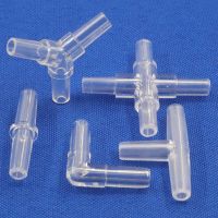 200 5pcs 5mm Transparent Acrylic Oxygen Tube Connectors Aquarium Fish Tank Air Hose Distributor Elbow Tee Splitter Connector