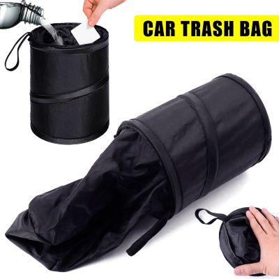 Car Trash Can Leak-Proof Waterproof Collapsible Pop Up Trash Bag for Car Portable Garbage Bin Waste Basket Bin Rubbish Bin Adhesives Tape