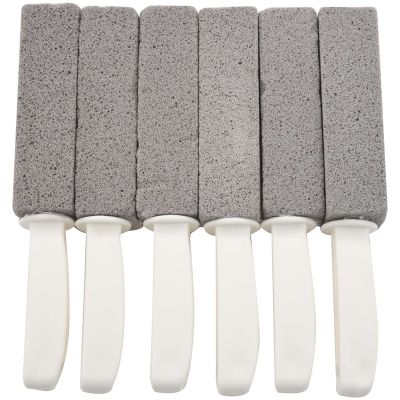 Toilet Bowl Pumice Cleaning Stone with Handle for Toilet Cleaning Hard Water Ring Remover 6 Pack