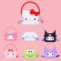 [Doly] Sanrio กระเป๋าสะพายไหล่ ซิลิโคน ลายการ์ตูน Hello Kitty mymelody Kuromi Cinnamon น่ารัก สําหรับเด็กนักเรียน