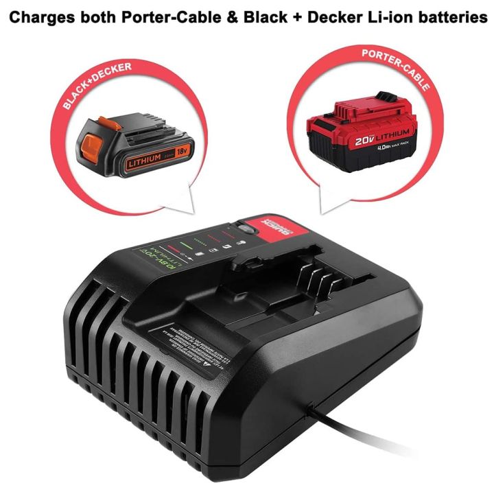 For black decker charger Li-ion Battery Charger Porter Cable Stanley 10.8V  14.4V 18V 20V PCC690L L2AFC FMC690L FMC688L 686L B&D