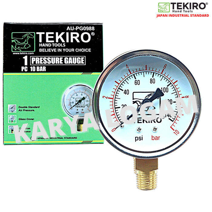 Pressure Gauge Tekiro 10 Bar / Meteran Angin Tekiro 10 Bar Lazada