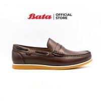 Bata MENS CASUAL รองเท้าลำลองแฟชั่นชาย MOCCASIN แบบสวม สีน้ำตาล รหัส 8414732