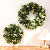 【Cw】Artificial Eucalyptus Wreath for Home Wedding Wall Background Window Door Decoration Fake Plant Christmas Decoration ！