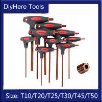 1ชิ้นรูปตัว T Hex ประแจ S2 ไขควง Torx T10 T15 T20 T25 T30 T40 T45 T50-pangyh