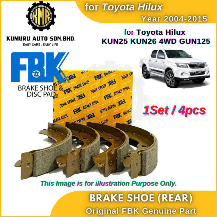 FBK Rear Brake Shoe Toyota Hilux KUN25 KUN26 4WD 4x4 Hilux 20042015 Brake Shoe Belakang