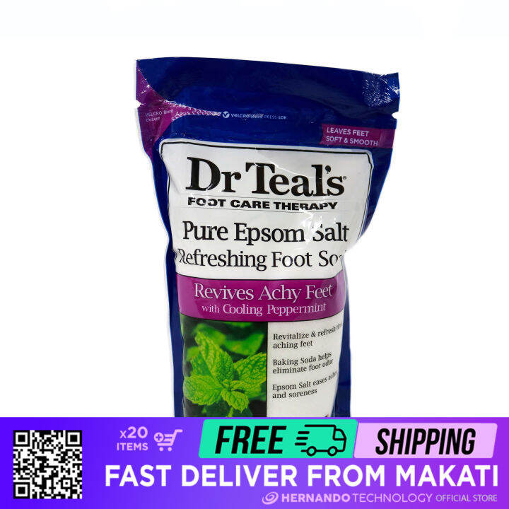 Dr Teals Foot Care Therapy Pure Epsom Salt Refreshing Foot Soak With Cooling Peppermint 909 G