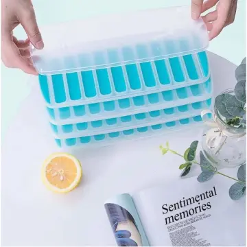 Silicone Ice Cube Tray Mold 10 Grid Thin for Water bottle & Ice