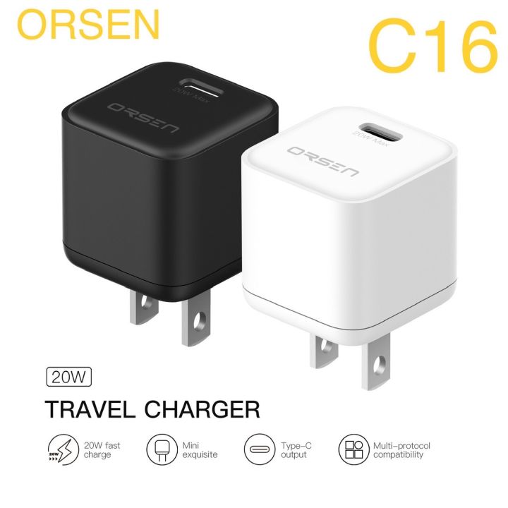 orsen-by-eloop-c16-c16e-หัวชาร์จสำหรับการเดินทาง-รองรับมือถือรุ่นใหม่ๆ-ด้วยพอร์ต-type-cด้วยขนาดที่เล็ก