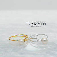 Eramyth jewelry : แหวน มุก ตัวเรือนเงินแท้ 92.5 วงเล็กๆ ขนาดมุก 4mm รหัส : SLR-0065 พร้อมส่งทุกไซส์