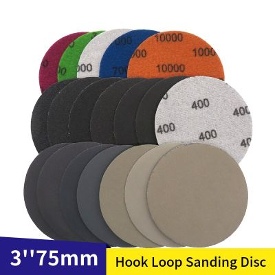 50 Pcs 3 Inch Sanding Discs Hook and Loop Wet Dry 60-10000 Grit Waterproof Sandpaper 75mm for Drill Grinder Rotary Tools