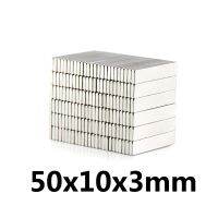 5 100PCS 50x10x3 mm Powerful N35 Magnets NdFeB Long Sheet Permanent Magnet 50x10x3mm Super Strong Neodymium Magnet 50x10x3mm