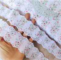 5 Yards Pure White Print Cotton Lace Trims DIY Hometexile Clothes Edge Wrapping Embroidery Cotton Ribbon Tape Cotton Material Pipe Fittings Accessorie