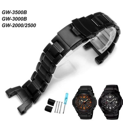 ❧❡☍ สายนาฬิกาสแตนเลสแข็งสำหรับ Casio G-Shock GW-3500B GW-3000B GW-2000 2500 G-1000 สายรัดข้อมือโลหะสร้อยข้อมืออุปกรณ์เสริม