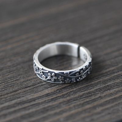 [COD] 金鹿王 S925 แหวนเงินวินเทจเงินไทยงานฝีมือแหวนแหวนแหวนเงินดอกเล็กรุ่นผู้หญิง