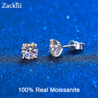 0.4-4CT Classic Moissanite Earrings VVS Brilliant Diamond Stud Earrings 925 Sterling Silver Ear Studs For Women Men Couple Gifts