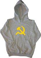 TeeTreeDesigns Soviet Union Russian Flag Hammer &amp; Sickle Grey Kids Hoodie