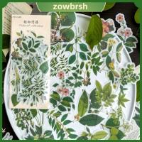 ZOWBRSH สีเขียวอ่อน สติกเกอร์ติดผนัง กระดาษ Washi สติ๊กเกอร์ลายต้นไม้ อุปกรณ์ทำสมุดภาพ สติกเกอร์รูปต้นไม้ ดีไอวาย