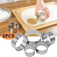 5 Pieces/set DIY Biscuit Mold Set Round Stainless Steel Biscuit Tool Cake Fondant Cutter Home Kitchen Baking Pastry Tool Bread Cake  Cookie Accessorie