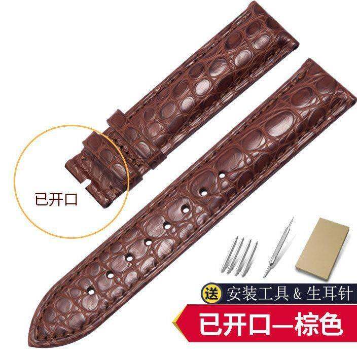 hot-sale-good-workmanship-crocodile-leather-strap-ladies-butterfly-double-snap-button-pin-buckle-waterproof-watch-chain