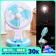 QUẠT SẠC ĐIỆN MINI FAN CÓ LED PHÁT SÁNG CỰC MÁT GẤP GỌN ĐƯỢC