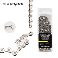 RIDERACE 116L โซ่จักรยานโซ่ความเร็วภูเขาเบามากเงิน,โซ่รถจักรยานถนนสำหรับ24/27/30ความเร็วตัวแปรความเร็ว8 9 10 11 12