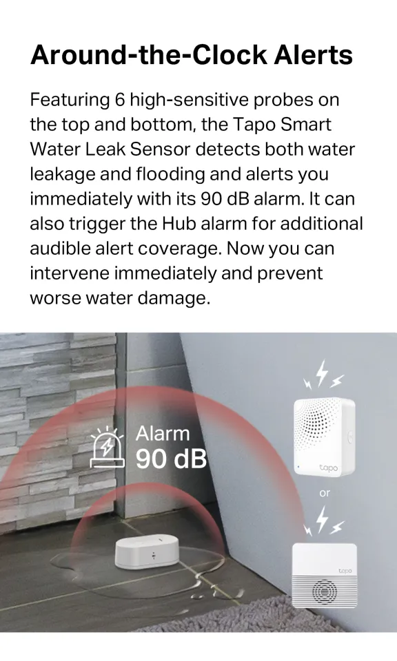 TP-LINK (TAPO T300) Smart Water Leak Sensor, Drip & Leak Alert