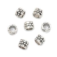 50pcs/lot Beads Charms Antique Silver Color  Pattern  Big Hole Spacer Beads Charms Pendants For Bracelets Jewelry Making Beads