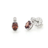 Jewellista ต่างหู Gia เงินแท้ 925 ประดับพลอย Brown CZ