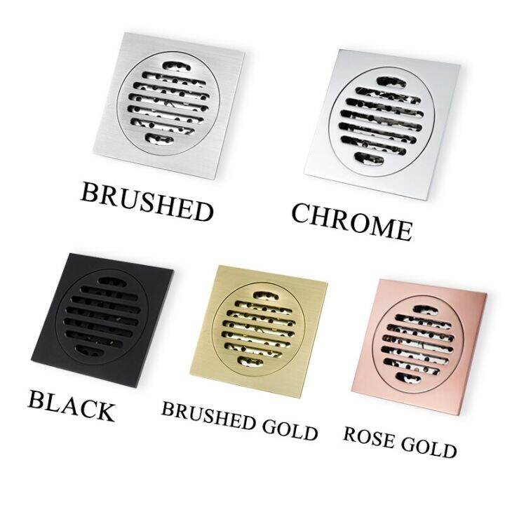 brass-shower-drain-black-gold-bathroom-square-floor-drainer-trap-waste-grate-round-cover-anti-odor-hair-strainer-floor-drain-by-hs2023