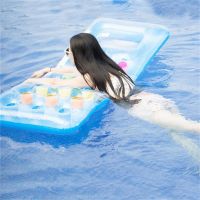 Inflatable Pool Floats Water Swimming Pool Float Hammock Pool Floats Adult Size Lounger Transparent Built-In Air Pillow Tanning