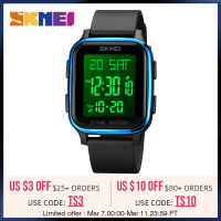 SKMEI Fashion LED Light Digital Watch Mens 5Bar Waterproof Calendar Countdown Electronic Wristwatches Clock reloj hombre 1858