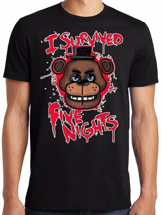 clever-t-shirts-short-fnaf-i-survived-five-nights-at-freddy-adult-t-shirt-cotton-t-shirts-men-zomer-o-neck-t-shirts