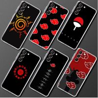 [Hot K] เคสสำหรับ Samsung Galaxy S20 FE S22 S21พิเศษ Plus Note 20 10 S10 Lite S9 S8 S10e ฝาโทรศัพท์นิ่มแบบใสโลโก้ Akatsuki N-Narutos