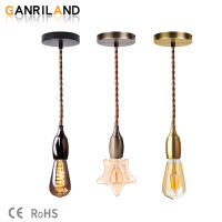 GANRILAND Vintage Rope Hanging Pendant Light Modern Industrial E26 E27 Lamp Holder R Ceiling 1M 2M Cord Loft Home Decorative