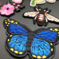 Butterfly Embroidery Patches Iron On Patch Embroidered Patchs Badge Appliques For Clothing Flower Stickers Backpack School Bags