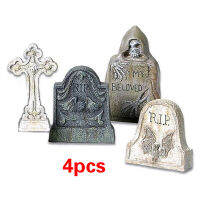 4Pcs Mini Tombstones Skulls DIY Cemetery Coffin Graveyard Miniature ตกแต่งฮาโลวีน Fairy Garden เครื่องประดับ Accessories